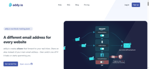 Addy.io open-source email alias service homepage