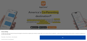 AppClose co-parenting app homepage