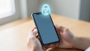 A person setting up a new iPhone and signing into an account