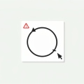 A subscription card wrapped in a circular auto-renew arrow with a red warning triangle and a mouse cursor