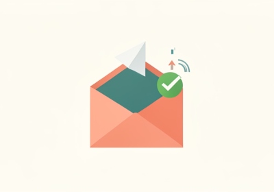 Illustration of an envelope with a paper plane and a green check, representing email that reaches the inbox