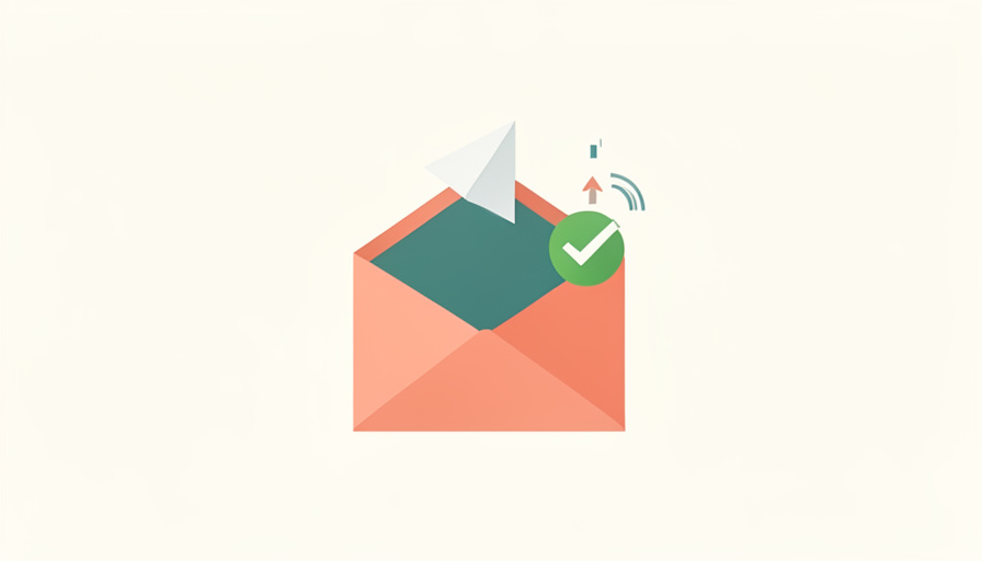 Illustration of an envelope with a paper plane and a green check, representing email that reaches the inbox