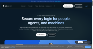 Bitwarden password manager homepage