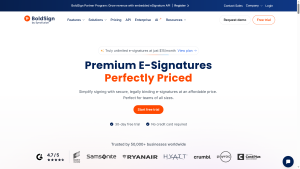 BoldSign e-signature home page
