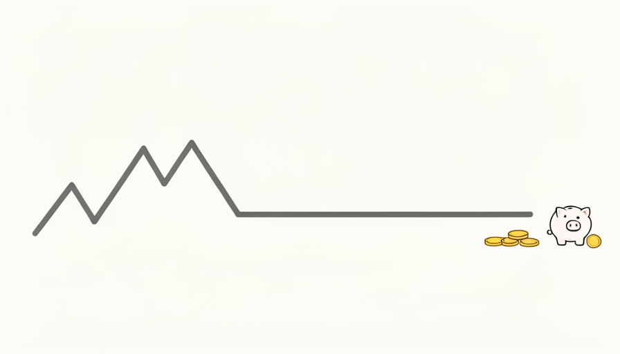 A jagged up-and-down income line smoothing into a steady flat line beside a piggy bank and coins
