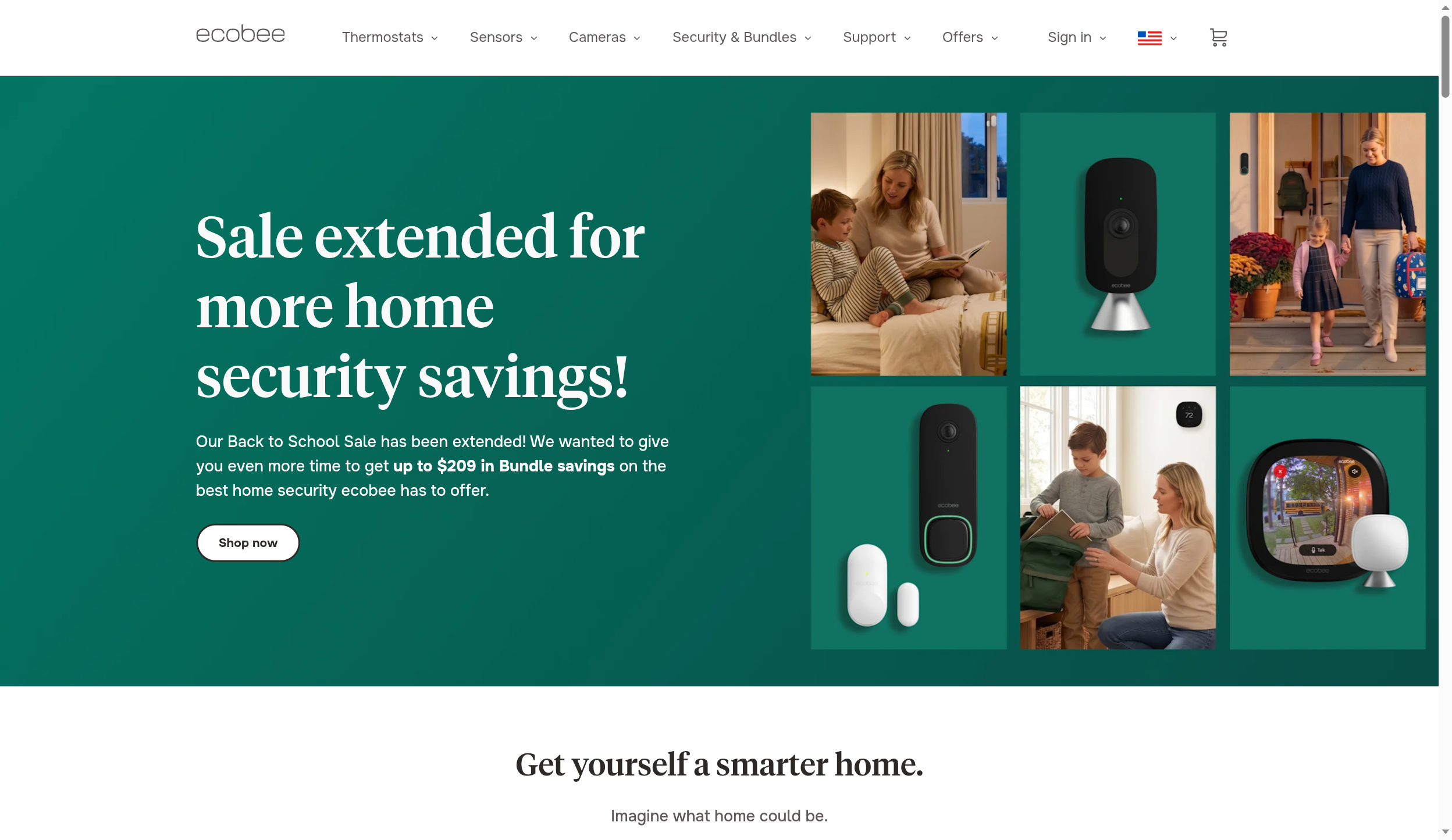 ecobee smart thermostat homepage