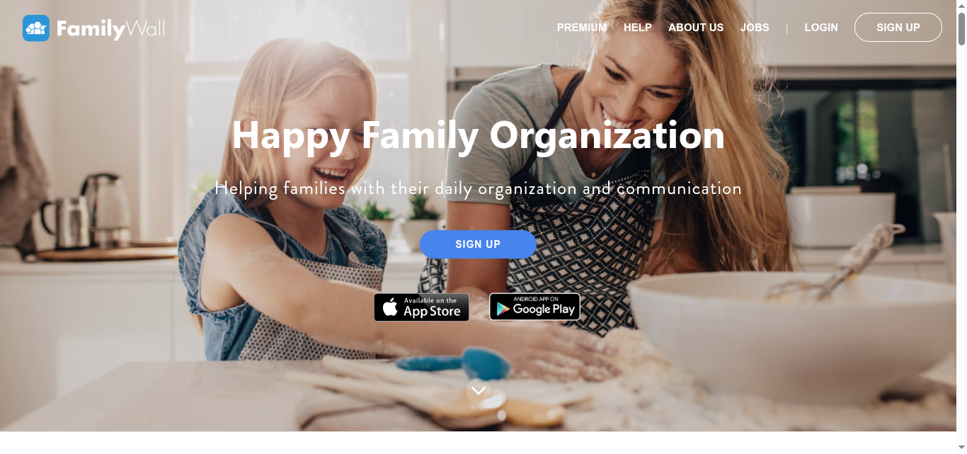 FamilyWall family organizer app homepage