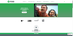 FIXD OBD2 scanner app and sensor homepage