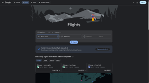 Google Flights flight search homepage