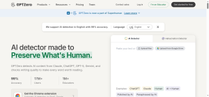 GPTZero AI writing detection homepage