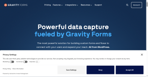 Gravity Forms WordPress form plugin home page
