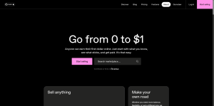 Gumroad home page for selling digital products