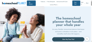 Homeschool Planet online planner and lesson organizer homepage