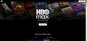Max streaming homepage
