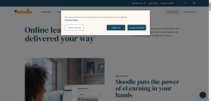 Moodle open-source learning management system homepage