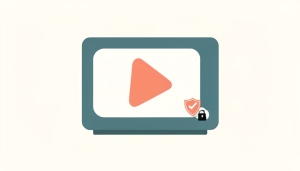 Illustration of a television with a play button and a shield-and-lock badge, representing parental controls on streaming