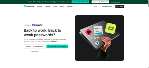 NordPass password manager homepage