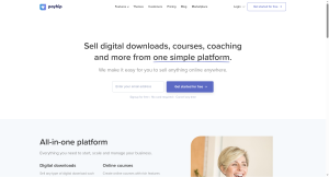 Payhip home page for selling digital products