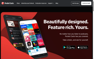 Pocket Casts podcast app homepage