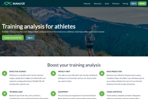Runalyze homepage showing running analytics dashboard