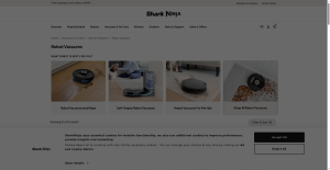 Shark robot vacuums page