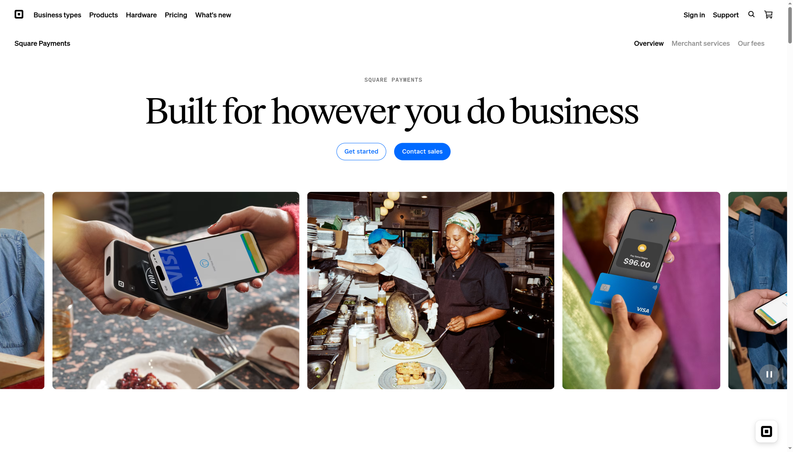 Square Payments page