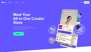 Stan Store creator link-in-bio storefront home page
