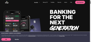 Step teen banking app homepage