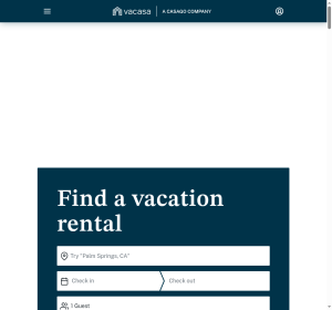 Vacasa managed vacation rentals homepage