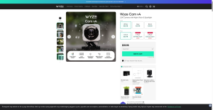 Wyze Cam v4 indoor security camera product page